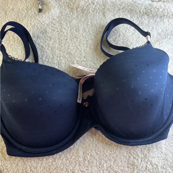 Victoria’s Secret Dream Angle Lightly Lined Demi Bra size 32DDD Navy Blue NWT - Picture 4 of 8